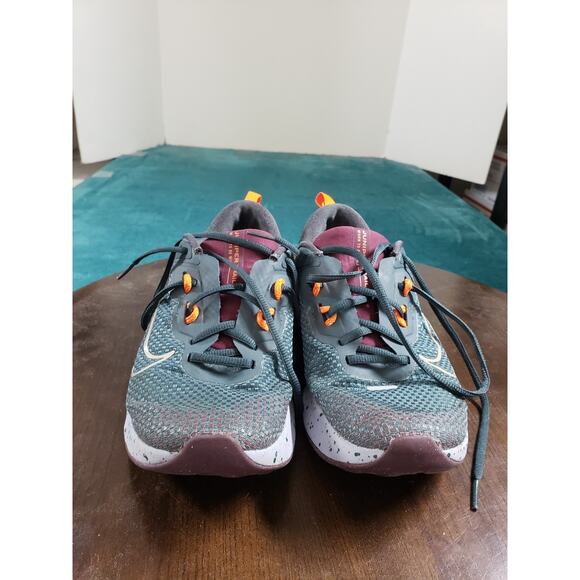 Nike React Pegasus Trail 4 GTX Shoes Womens 7.5 Gray Orange Waterproof Running - Picture 4 of 13